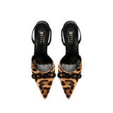 Catena 90mm Slingback Pump Mule - Leopard & Black