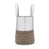Melita Small Round Tote Bag - Silver & Antique Gold/Silver