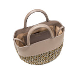 Melita Mini Tote Bag - Elephant Gray & Antique Gold/Silver