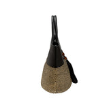 Melita Large Round Tote Bag - Black & Natural