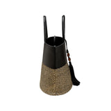 Melita Large Round Tote Bag - Black & Natural