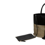 Melita Large Round Tote Bag - Black & Natural