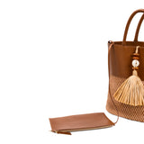 Melita Large Round Tote Bag - Ruggine & Natural