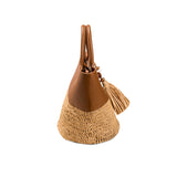 Melita Large Round Tote Bag - Camello & Natural