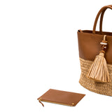 Melita Large Round Tote Bag - Camello & Natural