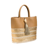 Melita Large Round Tote Bag - Nude & Multicolor