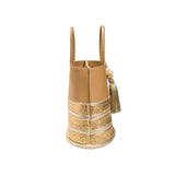 Melita Large Round Tote Bag - Nude & Multicolor