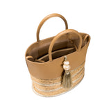 Melita Large Round Tote Bag - Nude & Multicolor