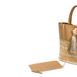 Melita Large Round Tote Bag - Nude & Multicolor