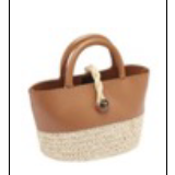 Melita Small Round Tote Bag - Camello & Natural