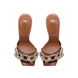 Catena 90MM Sandal - Camello & Gold/Silver