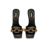 Catena 50MM Sandal - Black & Antique Gold/Silver