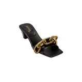 Catena 50MM Sandal - Black & Antique Gold/Silver