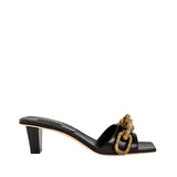 Catena 50MM Sandal - Black & Antique Gold/Silver