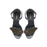 Mirales 110MM Attachable Ankle Sandal - Black & Antique Gold