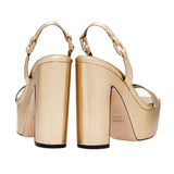 Catena Notte 120MM Platform Slingback Sandal - Gold & Gold/Silver