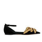 Valeria 10MM Ballerina - Black & Antique Gold