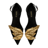 Valeria 10MM Ballerina - Black & Antique Gold
