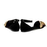 Valeria 10MM Ballerina - Black & Antique Gold