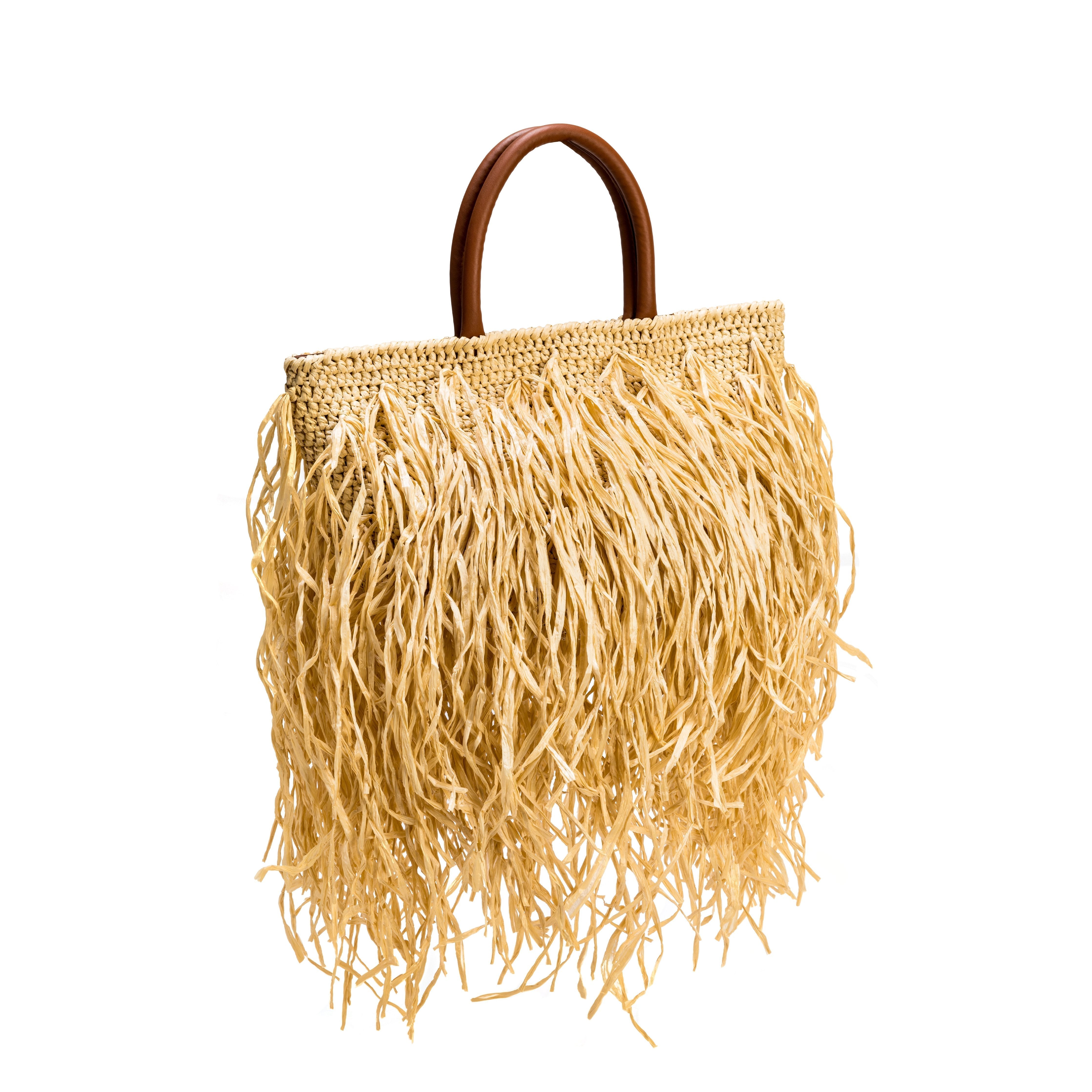 Phedora Natural & Tan Tote Bag - Serena Uziyel US