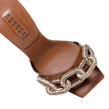 Catena 90MM Sandal - Camello & Gold/Silver