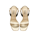 Catena Notte 120MM Platform Slingback Sandal - Gold & Gold/Silver