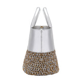 Melita Small Round Tote Bag - Silver & Antique Gold/Silver