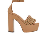 Aurnia 120MM Platform Ankle Sandal - Latte & Gold