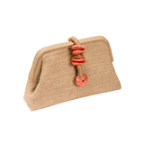Petra Pouch Bag - Natural & Coral