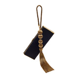 Lyra Rectangular Clutch - Black & Antique Gold
