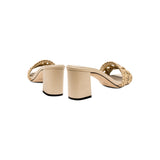 Almeria 50MM Block Sandal - Nude & Natural