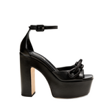 Catena 120MM Platform Ankle Sandal - Black & Black