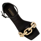 Catena 90MM Ankle Sandal - Black & Antique Gold