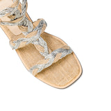 Ronda Ankle Strap Sandal - Natural & Silver