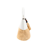 Melita Large Round Tote Bag - Off-White & Natural