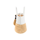 Melita Large Round Tote Bag - Off-White & Natural