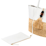 Melita Large Round Tote Bag - Off-White & Natural