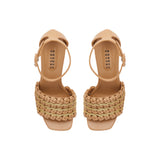 Aurnia 120MM Platform Ankle Sandal - Latte & Gold