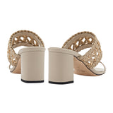Almeria 50MM Block Strap Sandal - Nude & Natural
