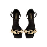 Catena 90MM Ankle Sandal - Black & Antique Gold