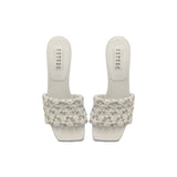 Aurnia 90MM Sandal - Off-White & Silver