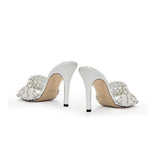 Aurnia 90MM Sandal - Off-White & Silver