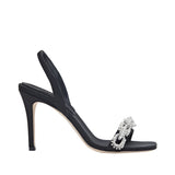 Catena Notte Glam 90MM Slingback Sandal - Black & Antique Silver