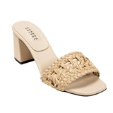 Almeria 50MM Block Sandal - Nude & Natural