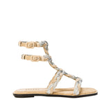 Ronda Ankle Strap Sandal - Natural & Silver