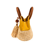Melita Mini Tote Bag - Mustard & Natural