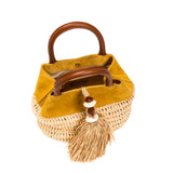 Melita Mini Tote Bag - Mustard & Natural