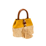 Melita Mini Tote Bag - Mustard & Natural